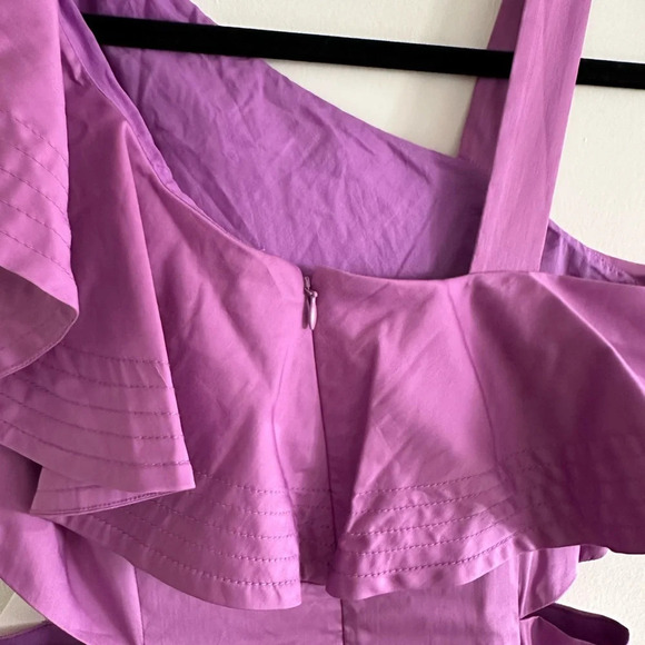 NWT Veronica Beard Beilla One-Shoulder Midi Dress Vivid Orchid - Picture 9 of 15